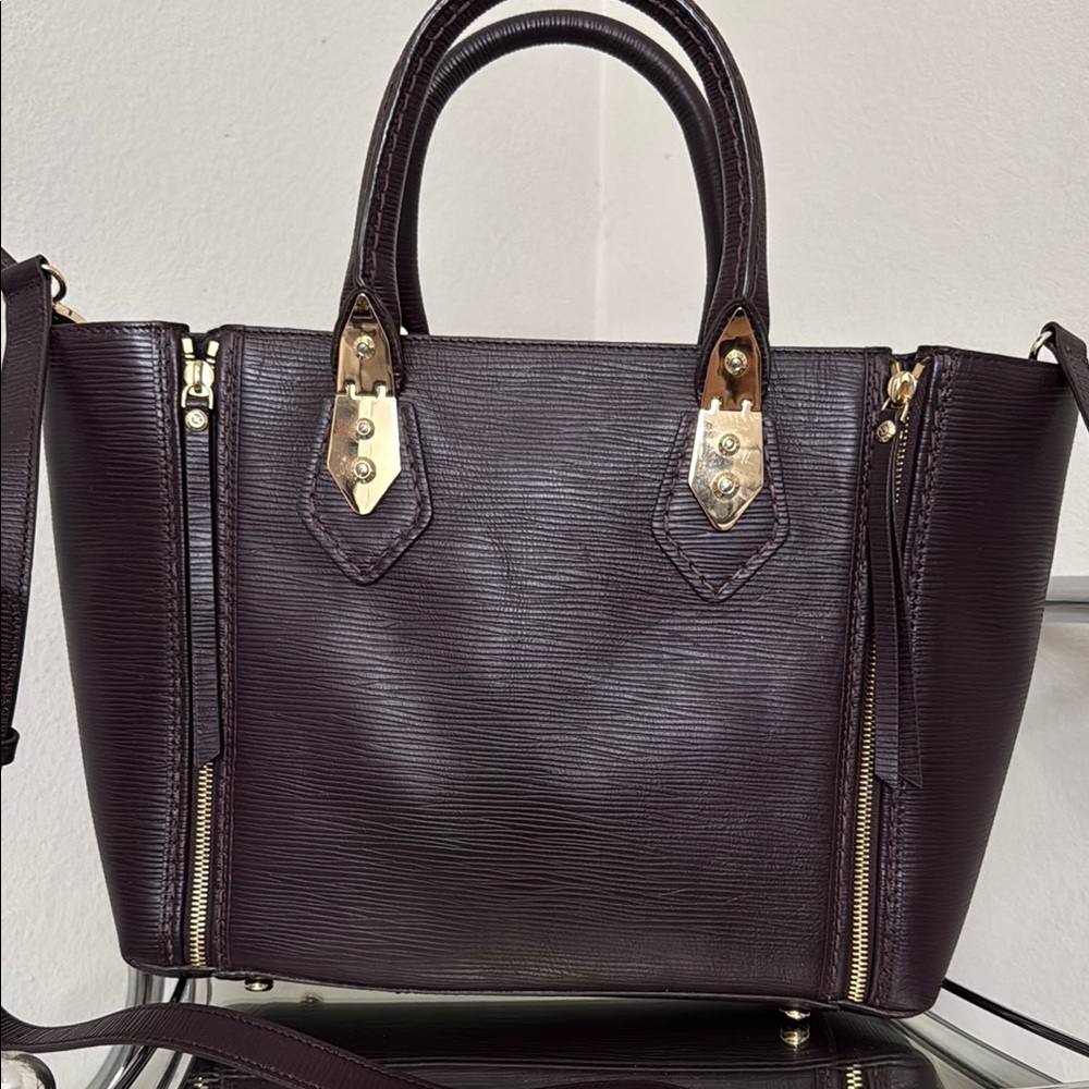 Elegant Dark Plum Henri Bendel Handbag